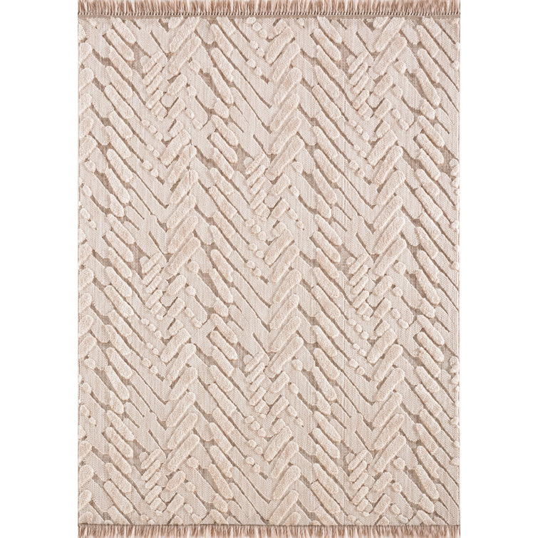 Gracie Oaks Aimar Machine Woven Beige Area Rug Wayfair.co.uk